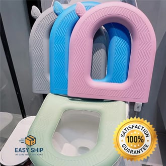 Picture of 2 Piece Waterproof toilet padded toilet bowl bathroom toilet seat cover mat 16 'x 12' 'Closetool matte seat case toilet lid accessories mat set Multicolor 
