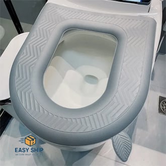 Picture of 2 Piece Waterproof toilet padded toilet bowl bathroom toilet seat cover mat 16 'x 12' 'Closetool matte seat case toilet lid accessories mat set Multicolor 