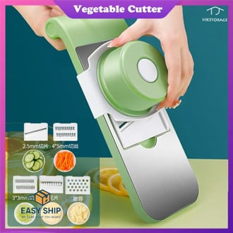 Picture of Bix Super Shop Vegetable Slicer Cutter Grater Chopper Food Slicer Dicer Hand Guard Set Kitchen Manual Slicer Kitchen Tool Accessories Stainless Steel Rust-Free Blades with 5 Removable Blades and Storage Box-Graters, Peelers & Slicers Multicolor 