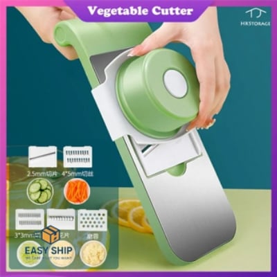 Picture of Bix Super Shop Vegetable Slicer Cutter Grater Chopper Food Slicer Dicer Hand Guard Set Kitchen Manual Slicer Kitchen Tool Accessories Stainless Steel Rust-Free Blades with 5 Removable Blades and Storage Box-Graters, Peelers & Slicers Multicolor 
