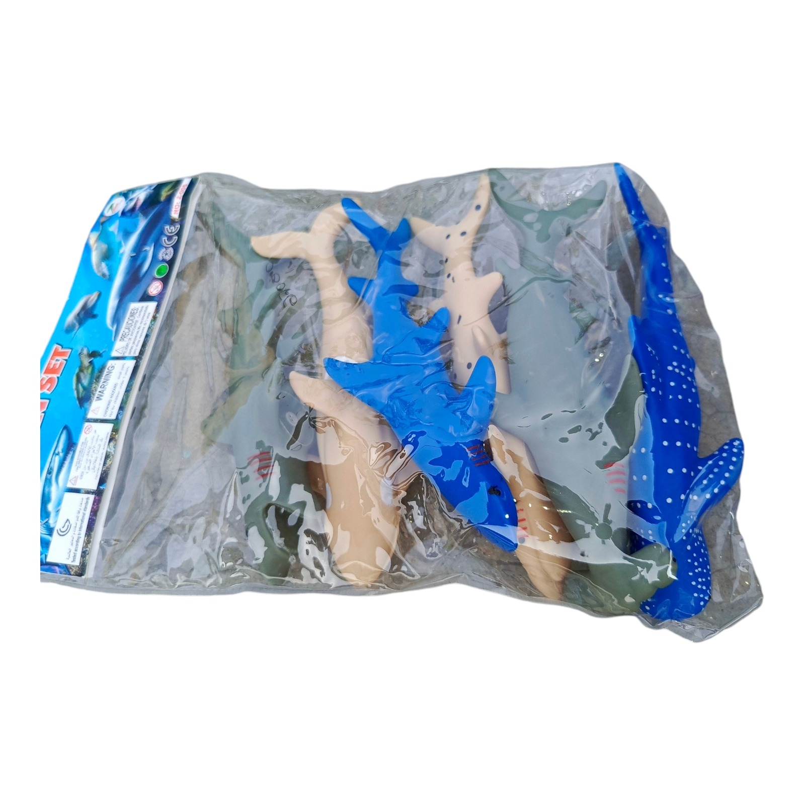 Picture of Sharks Fish Set for kids Dolphin Soft Rubber Toys 3pcs - Multicolor