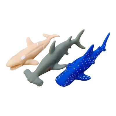 Picture of Dolphin Sharks Fish Set for kids Soft Rubber Toys 6pcs - Multicolor