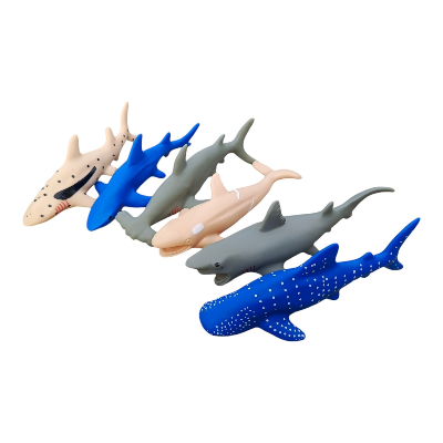 Picture of Dolphin Sharks Fish Set for kids Soft Rubber Toys 6pcs - Multicolor