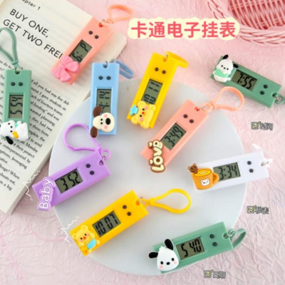 Picture of Cute Cartoon Portable Mini Watch Keychain Bag Decoration Silent Electronic Watch Kids Charm Gift With Hook