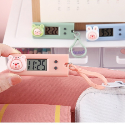 Picture of Cute Cartoon Portable Mini Watch Keychain Bag Decoration Silent Electronic Watch Kids Charm Gift With Hook