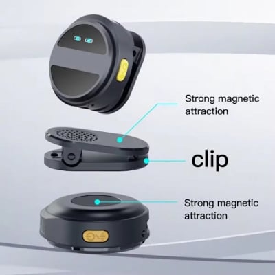 Picture of Newest SX21 Micro Wireless Tie Round Magnetic Digital Wireless Collar Lavalier Lapel Microphone for Live Broadcast
