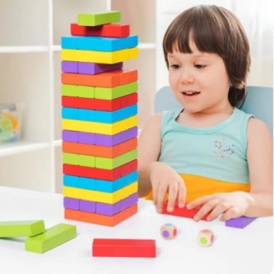 Picture of Kids Educational Colorful Jenga Blocks 48 Pcs
