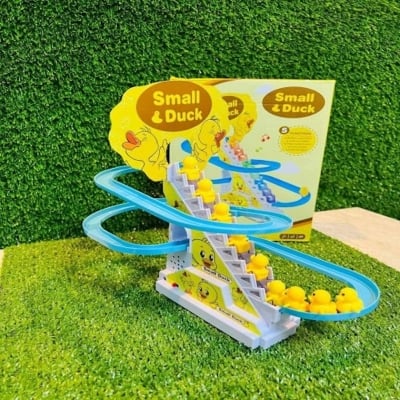 Picture of Electric Cartoon Duck Climbing Music Train Duck Toys 3pcs duck
