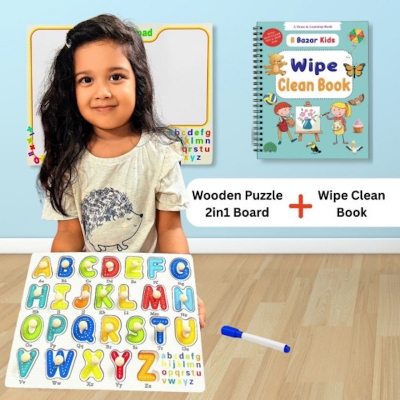 Picture of Kids Alphabet Puzzle Wipe board and book combo
