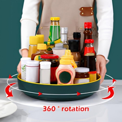 Picture of 360 degree rotating kitchen organizer tray
