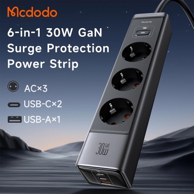 Picture of Mcdodo 6 in 1 30W GaN Surge Protection Power Strip