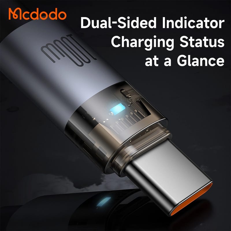 Picture of Mcdodo 100W USB-C to USB-C Transparent Cable with Charging Light 1.2m