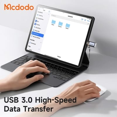 Picture of Mcdodo 2-in-1 USB-A to USB-C Transfer Adapter Built-in TF Card Reader with Lanyard