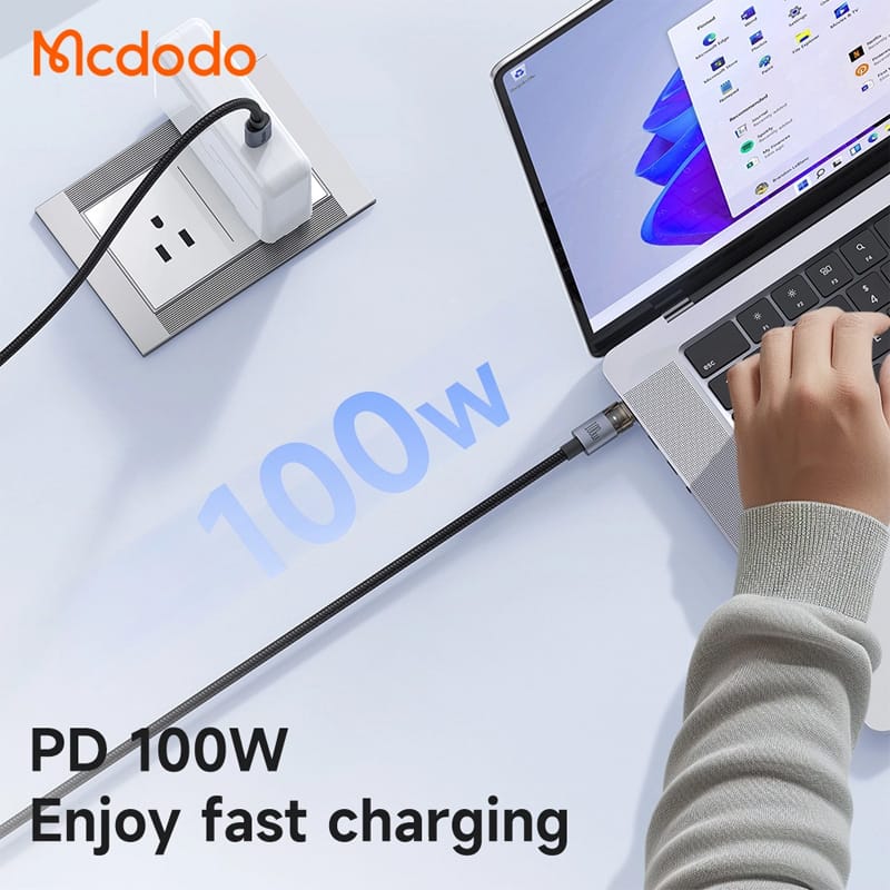 Picture of Mcdodo 100W USB-C to USB-C Transparent Cable with Charging Light 1.2m