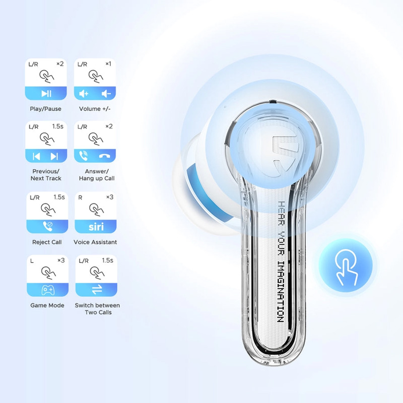 Picture of SOUNDPEATS Clear Transparent In-ear Wireless Earbuds