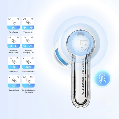 Picture of SOUNDPEATS Clear Transparent In-ear Wireless Earbuds