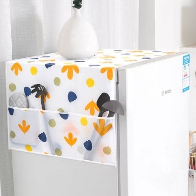 Picture of Dustproof Fridge Cover - Multifunctional Waterproof Refrigerator Cover/ Fridge Dustproof Cover With Storage Bags - Cushion Cover