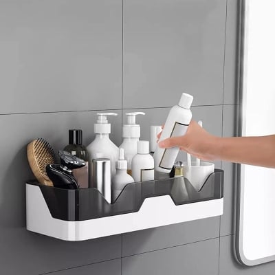 Picture of Optimize your bathroom space with a Wall-Mounted Storage Rack - Crafted from Durable Plastic - Size 29.5*11.6.5 cm