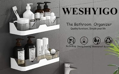 Picture of Optimize your bathroom space with a Wall-Mounted Storage Rack - Crafted from Durable Plastic - Size 29.5*11.6.5 cm