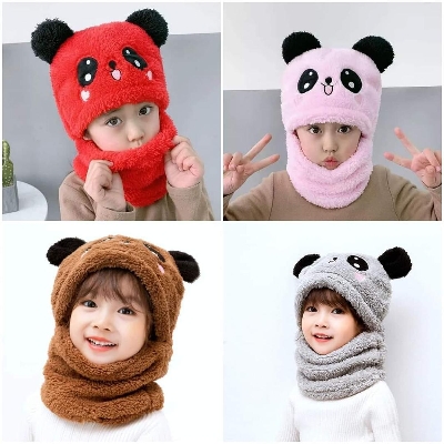 Picture of Kids Warm scarf set Baby Knit Hat Scarf Winter Warm Beanie Cap with Circle Loop Scarf Neckwarmer