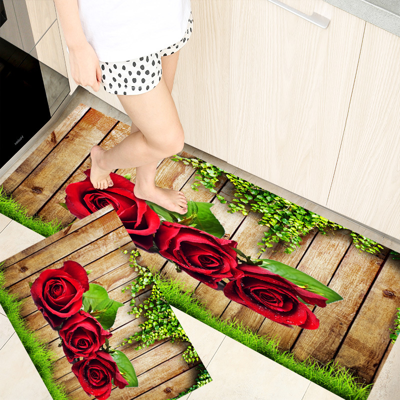 Picture of New 3D Printed Long 2 pcs set Non-slip American Style Kitchen Carpe