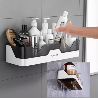 Picture of Wall hanging Bathroom Shelf Shampoo Holder Shower Shelves Wall Mount Kitchen Storage Basket Cosmetic Rack Home Organizer Bathroom storage rack