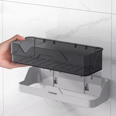 Picture of Wall hanging Bathroom Shelf Shampoo Holder Shower Shelves Wall Mount Kitchen Storage Basket Cosmetic Rack Home Organizer Bathroom storage rack