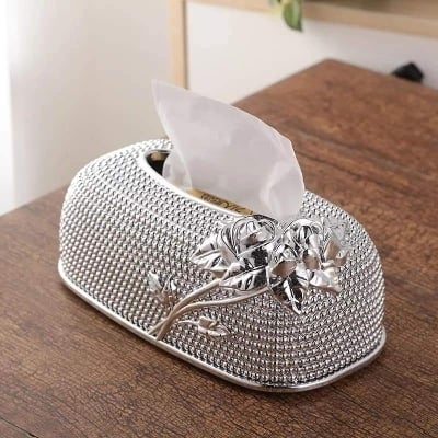 Picture of Luxury tissue box holder. Acrylic Tissue Dispenser For living rooms, bedrooms, restaurants, cars, offices, conference rooms, hotel, bar, etc. Specification:  Material: Acrylic Size: 25x14x9.5 cm/9.84x5.51x3.74 inch Decoration: Stylish tissue box holder is