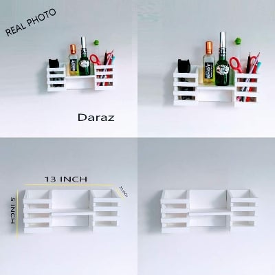 Picture of Home Decorative Wall Mounted Shelf. Multi-Factional Pen , Flower ,Stand Wall Hanging Rack, Beautiful Design & Unique Storage Rack. Room Storage Organization Swing Shelf