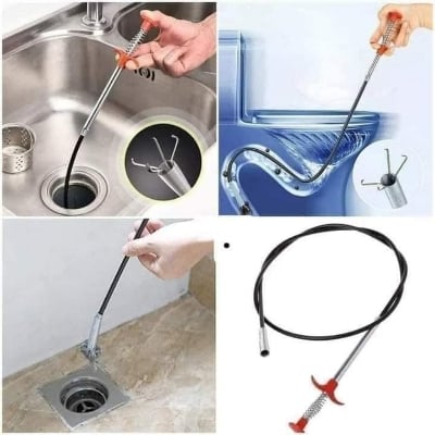 Picture of 5 Feet (60 inches) Blendable Pipe Cleaner Hook Sewer Stick/ Drain Cleaner