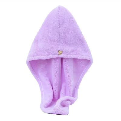 Picture of Cimiva Hair Drying Cap Microfiber Quick-drying Water Absorbent Triangle Shower Cap Lace Long Hat Hair Drying Cap