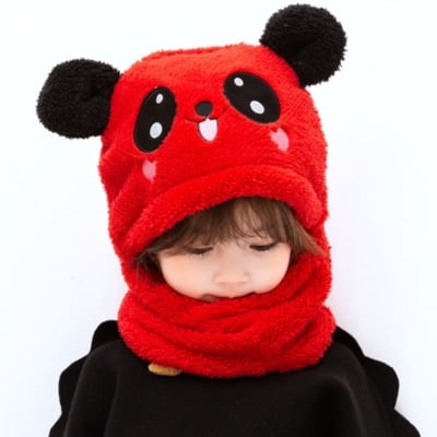 Picture of Kids Warm scarf set Baby Knit Hat Scarf Winter Warm Beanie Cap with Circle Loop Scarf Neckwarmer
