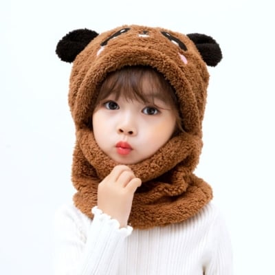 Picture of Kids Warm scarf set Baby Knit Hat Scarf Winter Warm Beanie Cap with Circle Loop Scarf Neckwarmer