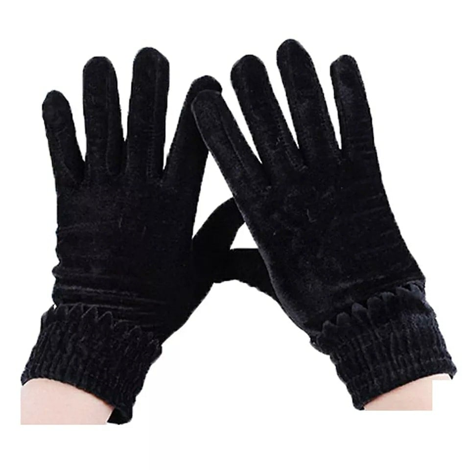 Picture of Super Stylish Velvet Hand Gloves For Women