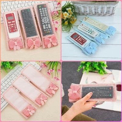 Picture of 3 Pcs Set TV Remote Control Cover Air condition Remote Control Cover Textile Protective Bag