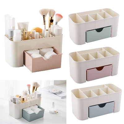 Picture of Women Makeup Case Storage Organizer Cosmetic Holder Container Box With Drawer 1 Pcs