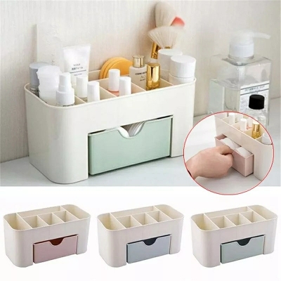Picture of Women Makeup Case Storage Organizer Cosmetic Holder Container Box With Drawer 1 Pcs