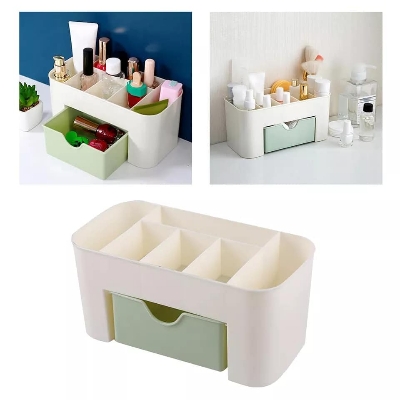 Picture of Women Makeup Case Storage Organizer Cosmetic Holder Container Box With Drawer 1 Pcs