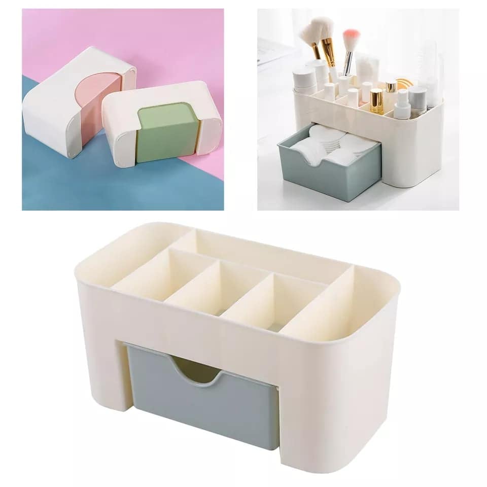Picture of Women Makeup Case Storage Organizer Cosmetic Holder Container Box With Drawer 1 Pcs