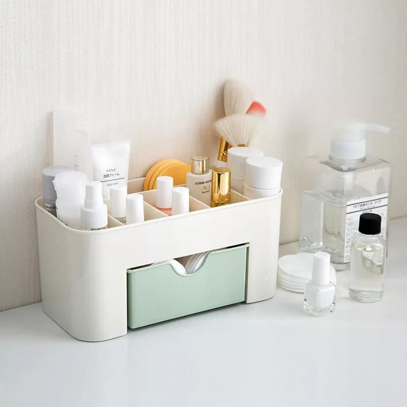 Picture of Women Makeup Case Storage Organizer Cosmetic Holder Container Box With Drawer 1 Pcs