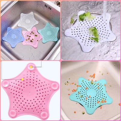 Picture of 1 Pcs Sink Filter Silicone Sewer Drain Hair Colanders Strainers Filter for Bathroom Kitchen Sink Filter