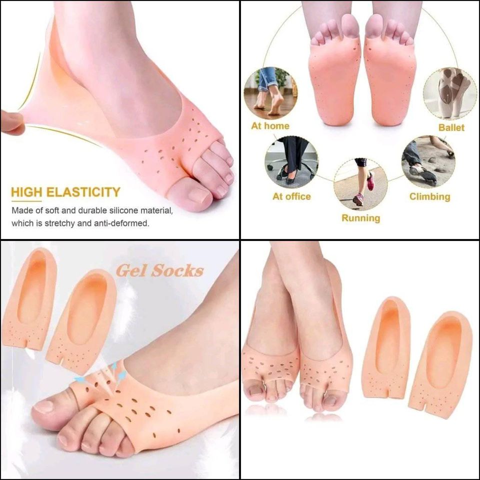 Picture of 2 Pcs/Set Soft Silicone Moisturizing Gel Socks For Foot Care Protector Relieve Dry Non-slip Feet Protection Pain Relief Patch