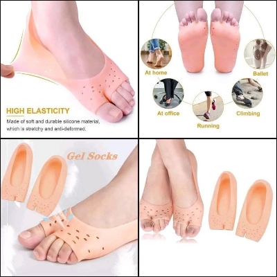 Picture of 2 Pcs/Set Soft Silicone Moisturizing Gel Socks For Foot Care Protector Relieve Dry Non-slip Feet Protection Pain Relief Patch