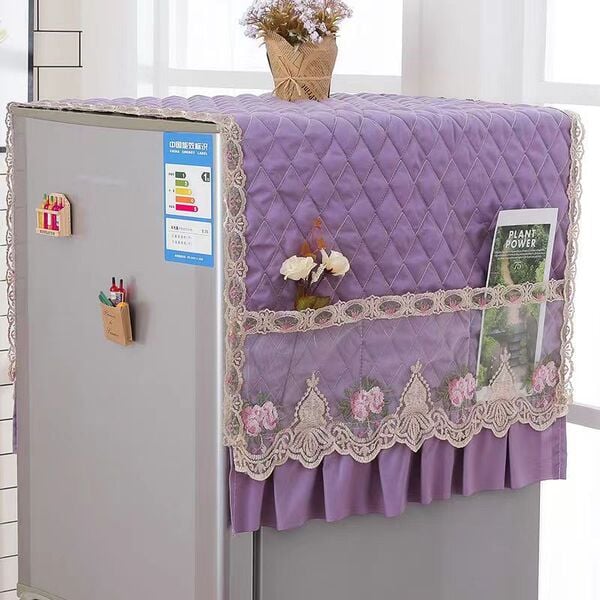 Picture of Refrigerator Dust Cover Dustproof Cloth Cover Protective Cover Microwave Washing Machine Double Door Single Door Refrigerator Cover Towel