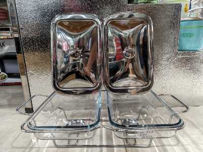 Picture of 1.3 ltr Capacity 2 Dish With Stainless Steel Lid buffet Dish 