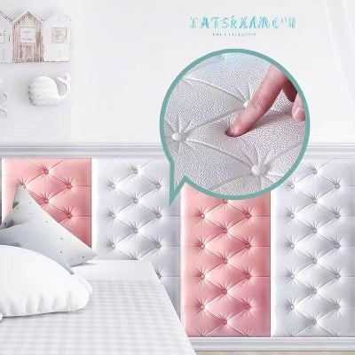 Picture of 3d ওয়াল প্যানেল (স্ব আঠালো) 13.5 x 27 ইঞ্চি (5 পিস) - wall decoration-Multicolor