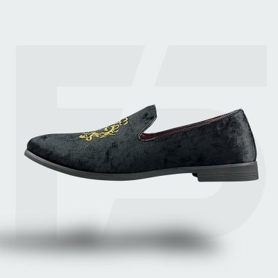 Picture of Premium Embroidered Velvet Slip-On (Black)
