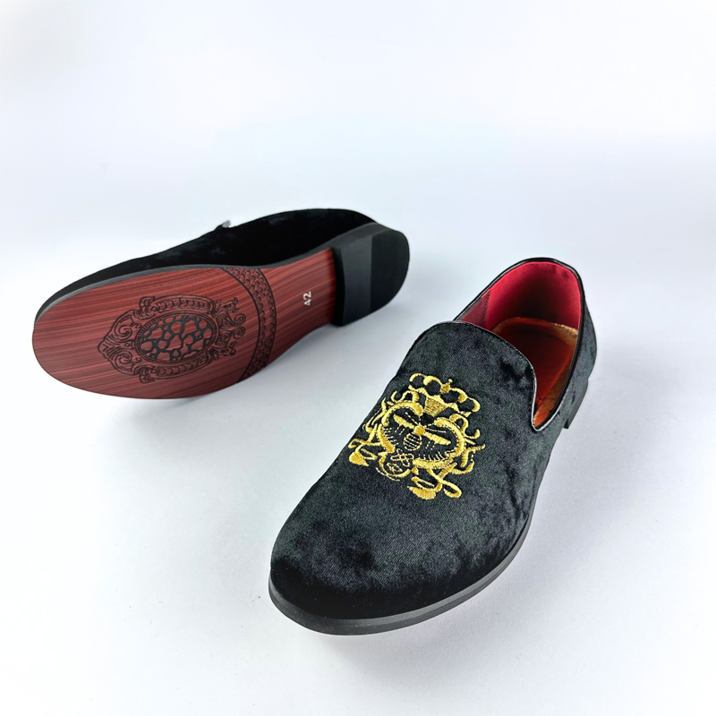 Picture of Premium Embroidered Velvet Slip-On (Black)