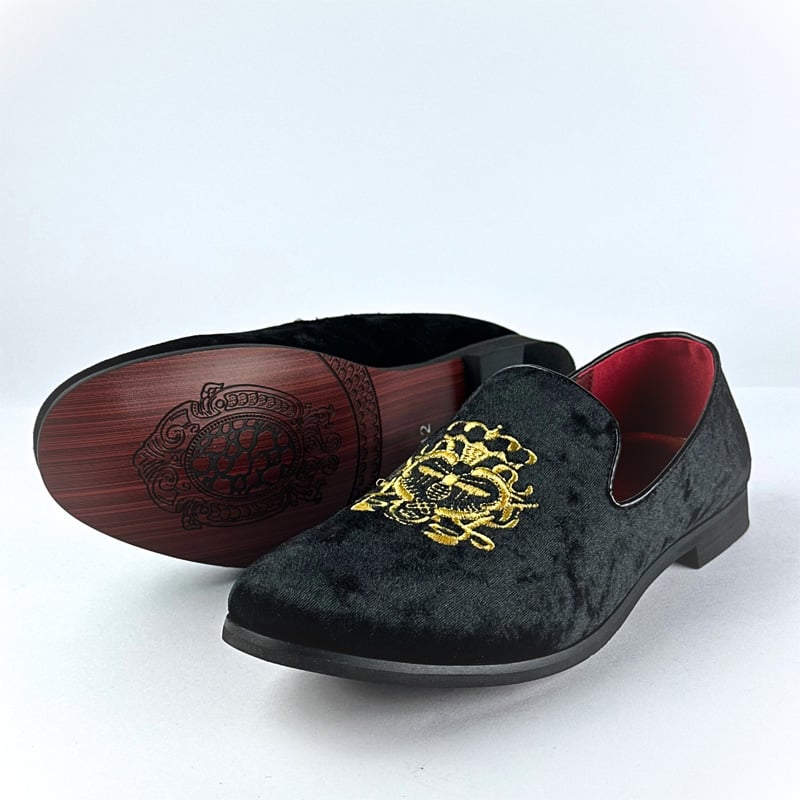 Picture of Premium Embroidered Velvet Slip-On (Black)