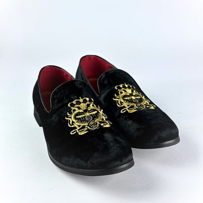 Picture of Premium Embroidered Velvet Slip-On (Black)